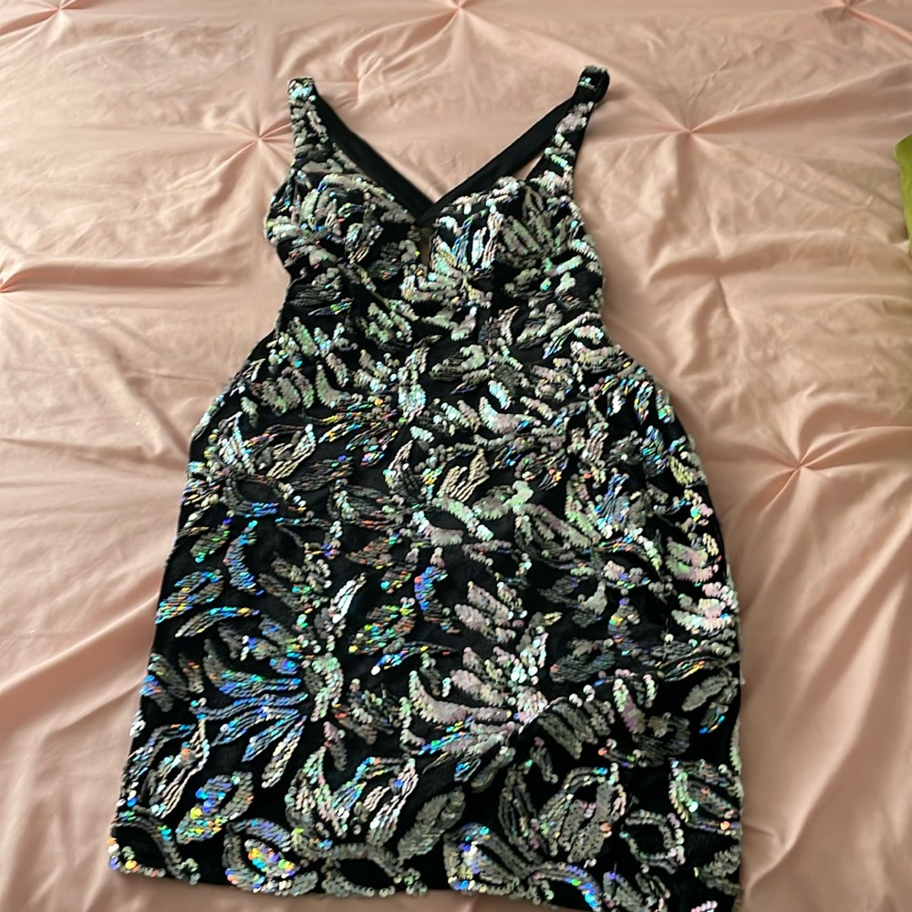After 5 black and silver dress
